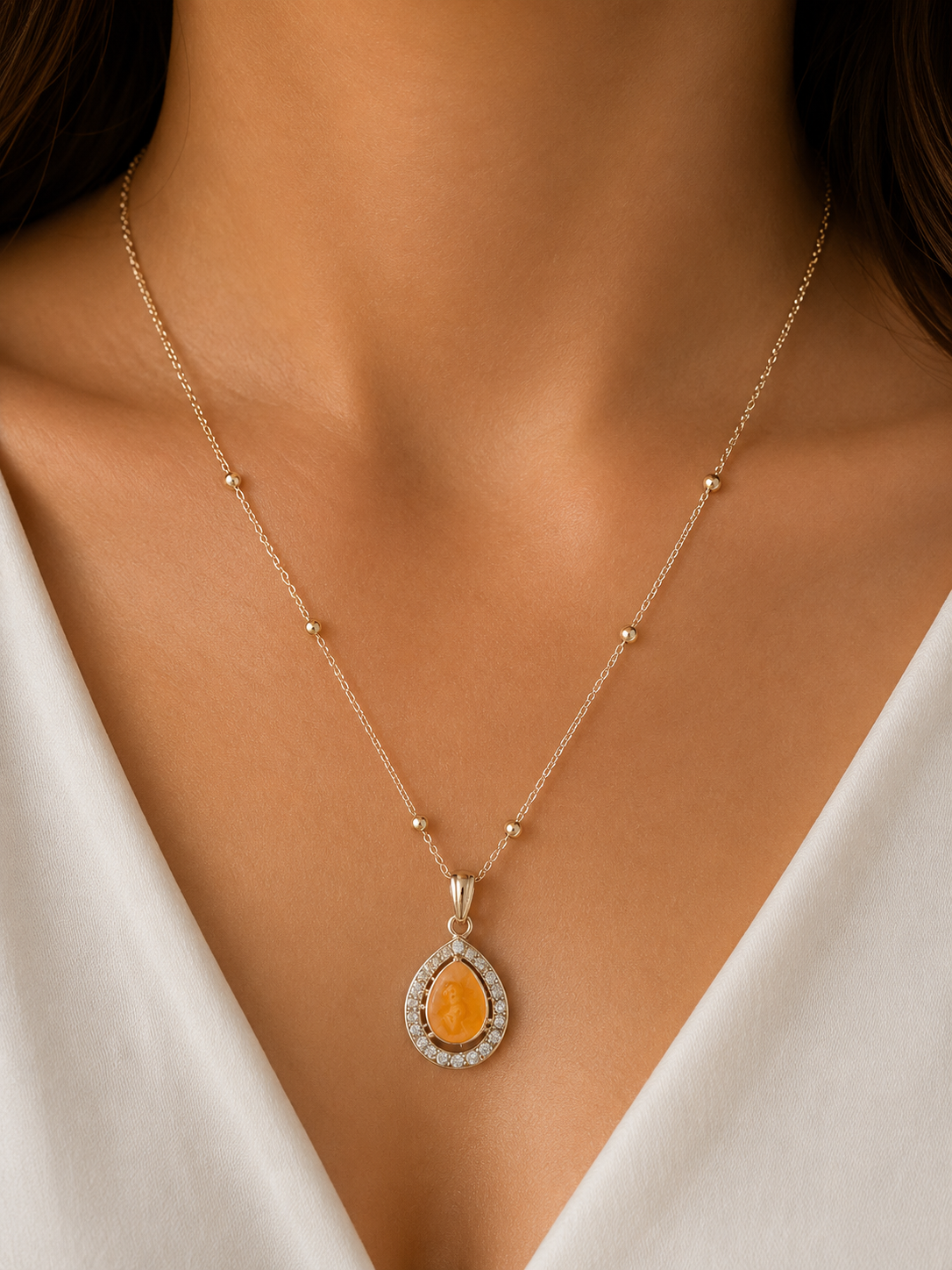 Aarika Silver Finish Pendant