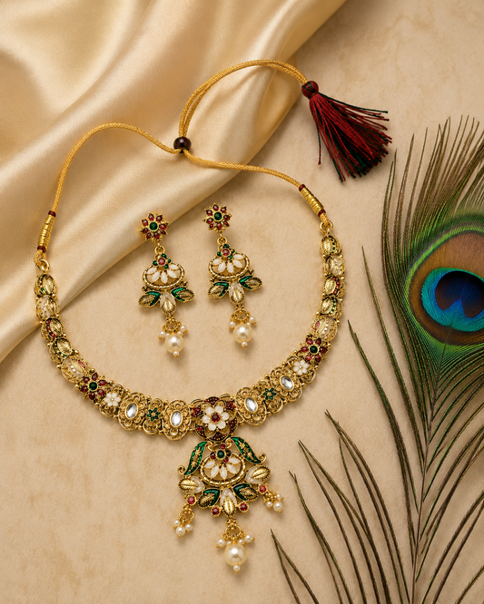 Suvarna Vaibhav  18K Gold Plated Heritage Jewellery Set