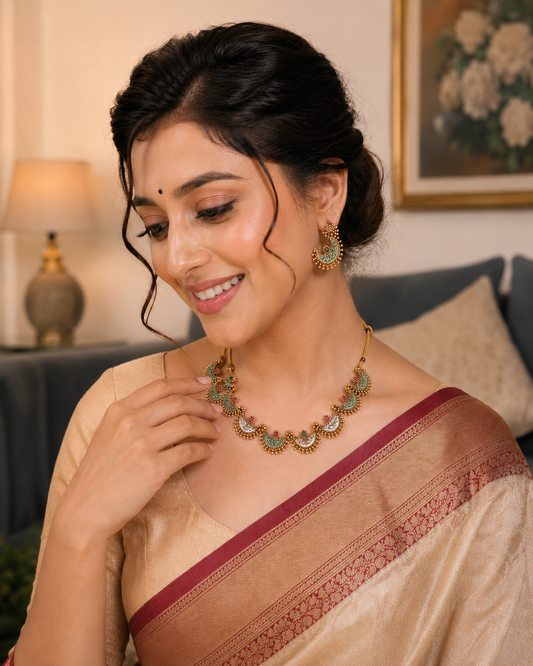 Shringara Rani  18K Gold Plated Heritage Necklace Set