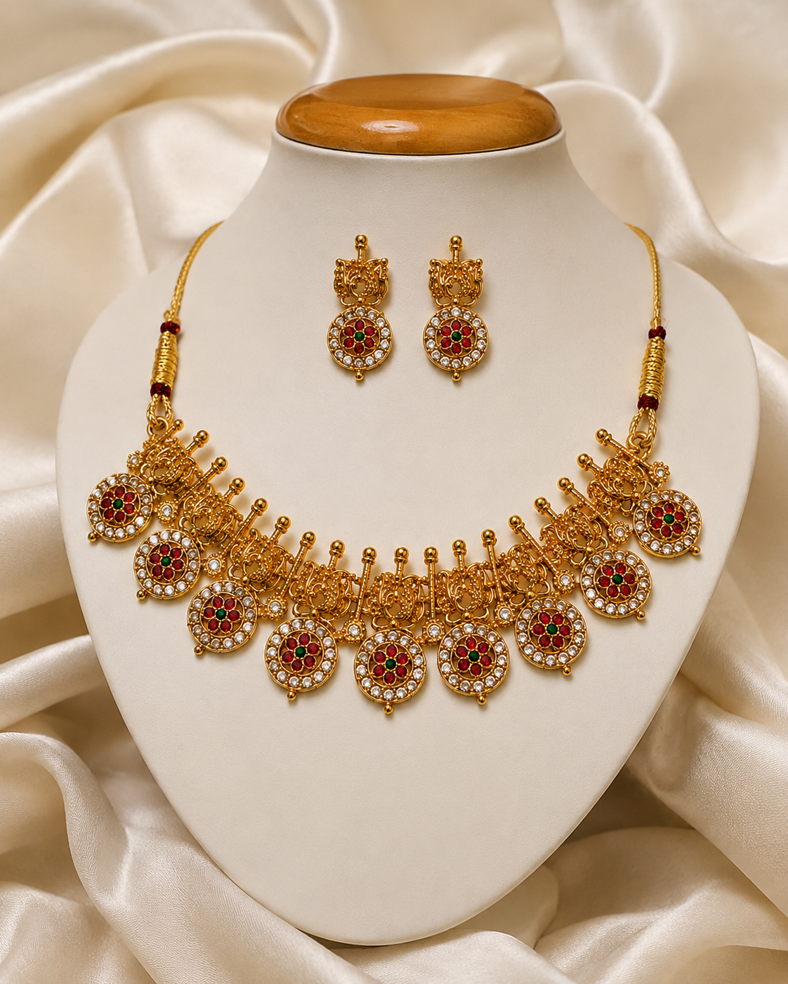 Ratna Rajkumari   18K Gold Plated Heritage Necklace Set