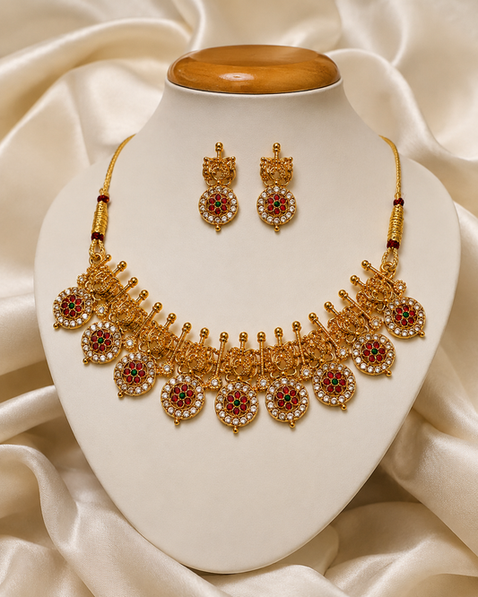 Ratna Rajkumari   18K Gold Plated Heritage Necklace Set