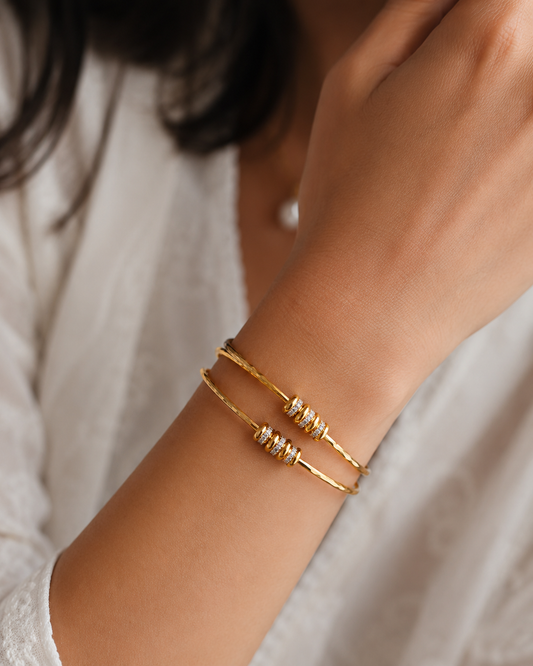 Gold Plated Bracelet Set For Women (2 Pcs)