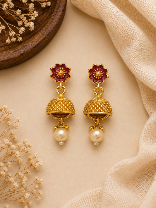 Aarohi Temple Necklace Set – 18K Gold Plated