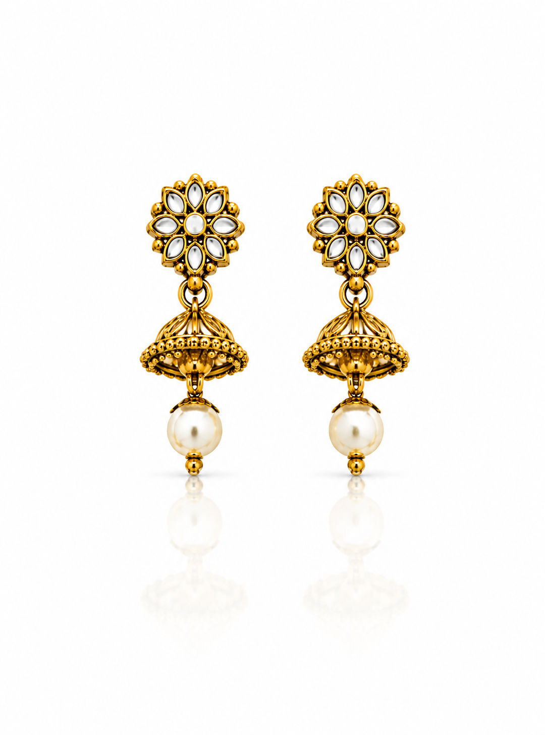 Rangika Pearl Multicolour Stone Long Mala & Earring Set