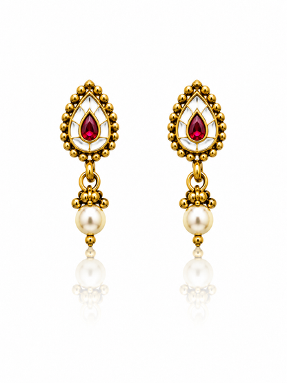 Devika Temple Grace  18K Gold Plated Heritage Necklace Set